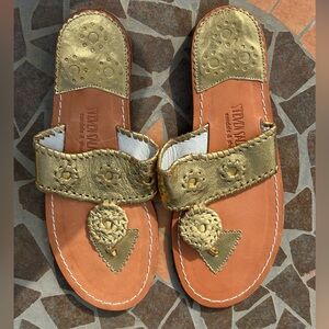Steven Salario Gold Leather Braided Sandals Size 10 Beachy Cruisewear Vacation